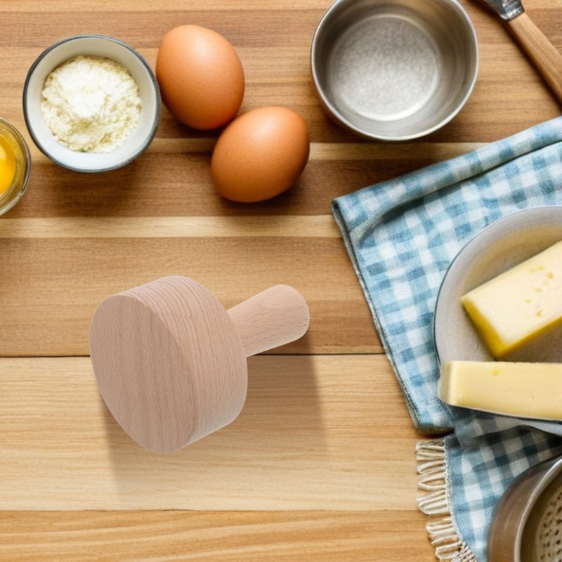 Wooden Tart Tamper: Pie Pastry Dough Tamper - Wooden Pastry Dough Shaper For gallery