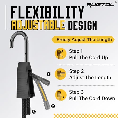 Bungee Cords, 18inch Heavy Duty Outdoor Elastic Bungee 18"- 6 Pack Adjustable gallery