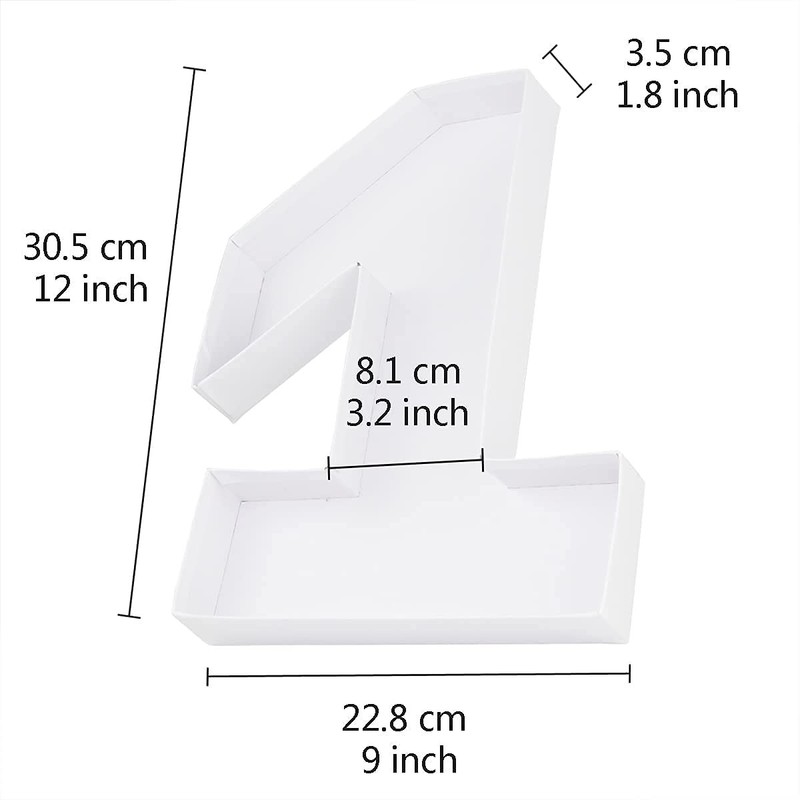 12" Fillable Cardboard Number Shaped Gift Grazing Charcuterie Board Paper Con... gallery