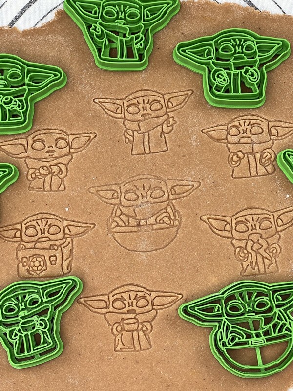 Set of 7 Baby Yoda Grogu Cookie Cutters & Molds Produced by 3D Kitchen Art gallery