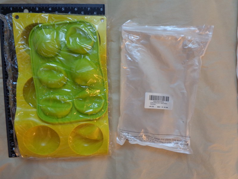 *** 4X 6 Hole Semi-Sphere Round Silicone Mold 2 each of 2 sizes *** LOOK *** gallery