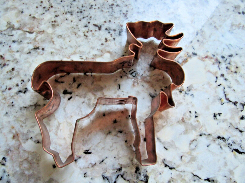 Vintage 6″ Heavy Gauge Copper Cookie Cutter Moose
