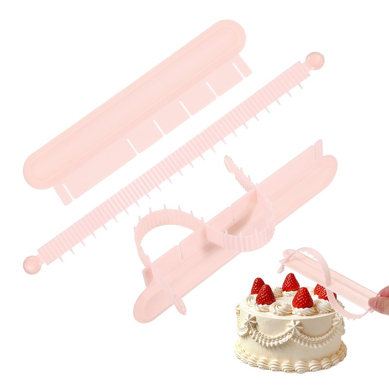 2Pcs Cake Arch Guide Tool, Adjustable Cake Arc Ruler for Baking, Light Pink