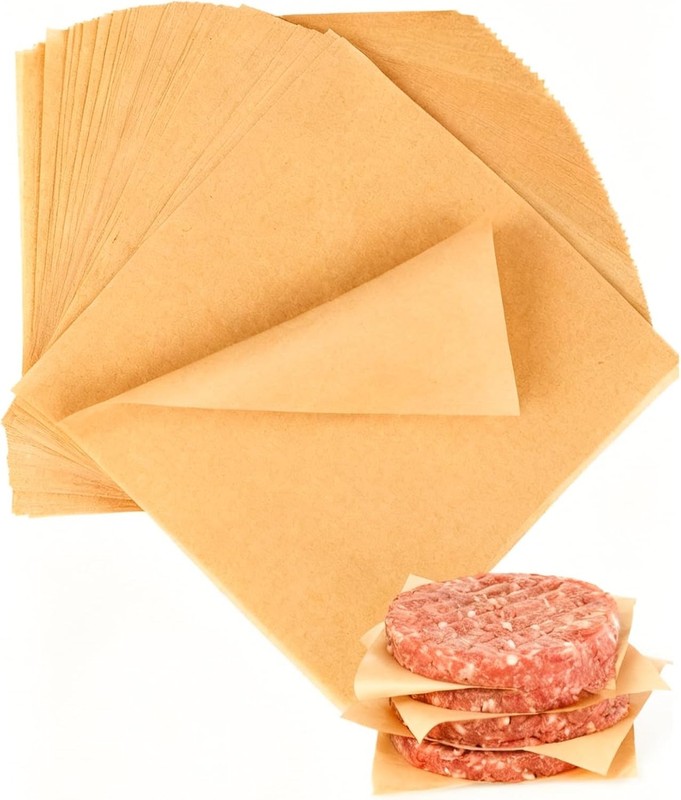100 PCS Hburr Patty Paper 6”x6” Non-Sti Parchment Paper Squares