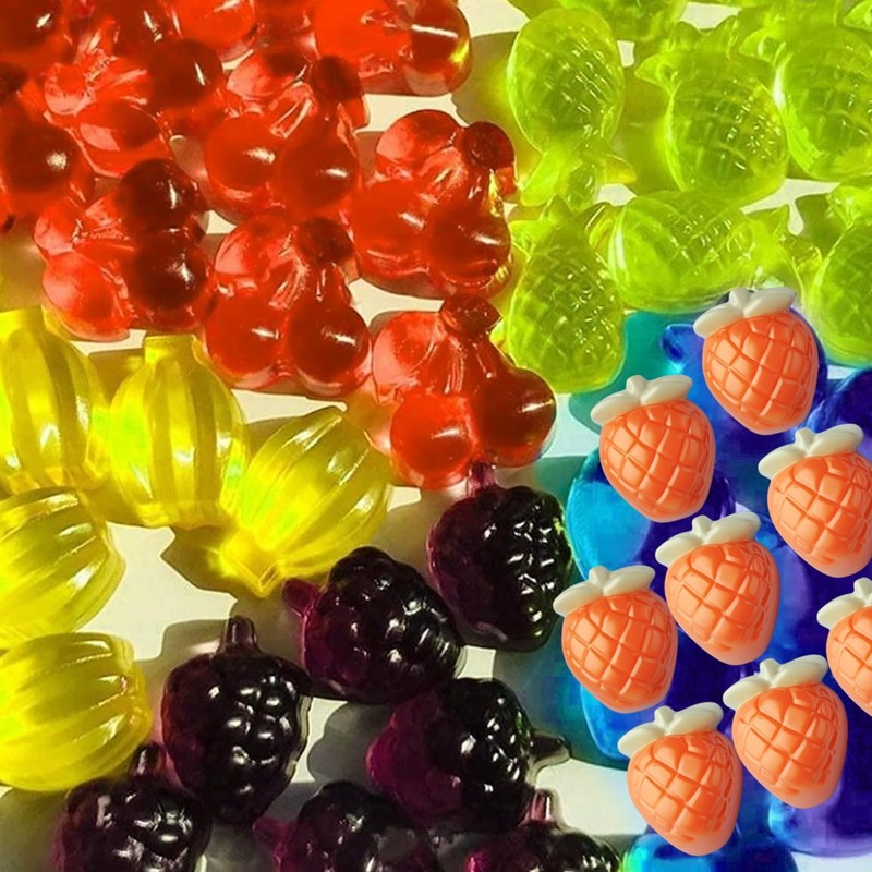 4PCS Mini Fruit Snack Molds Silicone, Gummy Molds Trays with Dropper for Candy C gallery