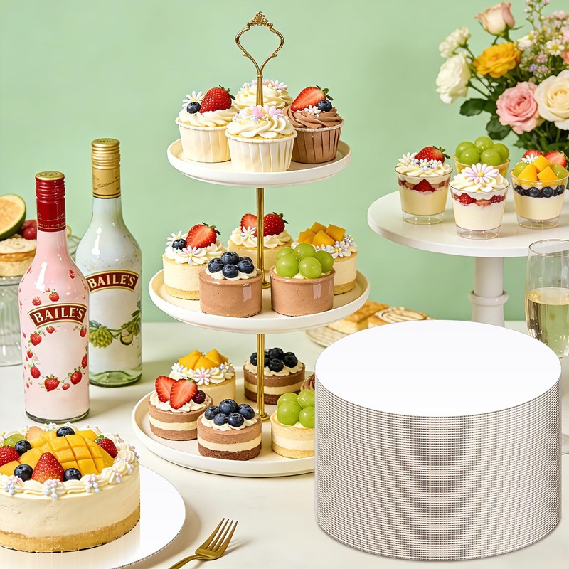 24 Pack 12 Inch Round Cake Boards,White Cardboard Cake Rounds 12 inch, Cake C... gallery