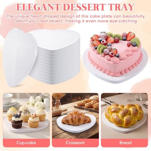 12 Pcs Cake Boards, White Cake Drum 10 inch Heart, 1/2 Thick Drum, Food-Graded gallery
