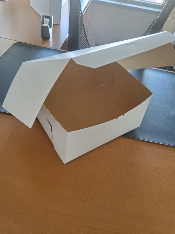 100 blank White Cardboard Cake Box 10x10x5 gallery
