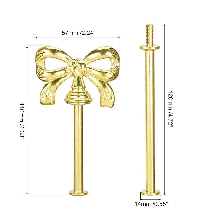 1 Set Cake Tray Stand Handle Plate Hardware Fittings 3 Tiers Bow-Knot Gold gallery
