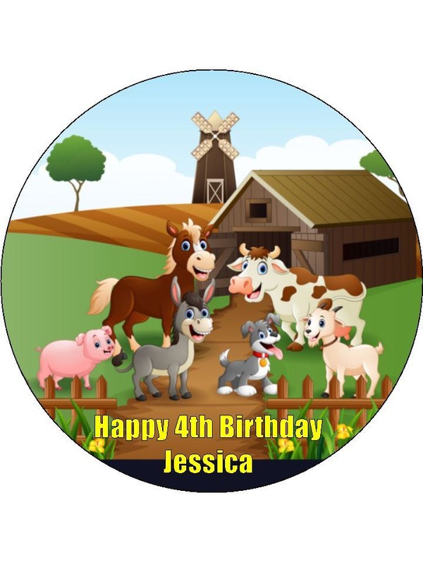 Farm Animal Edible Cake & Cupcake Toppers – Wafer - Birthday Party Decorations gallery