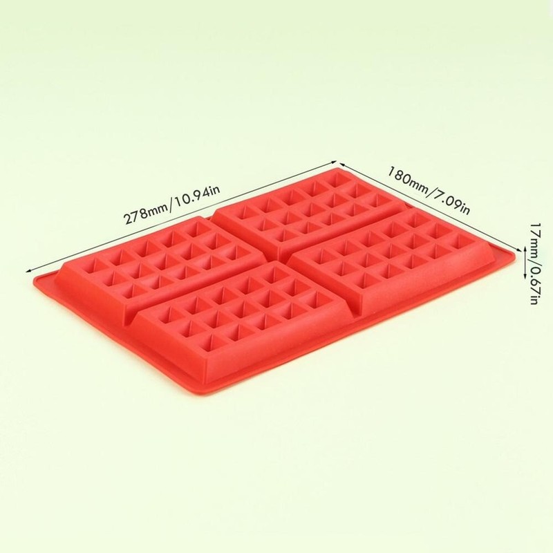 Silicone Waffle Pan Cake Baking Chocolate Baked Waffle Maker Mold Mould Tray Red gallery
