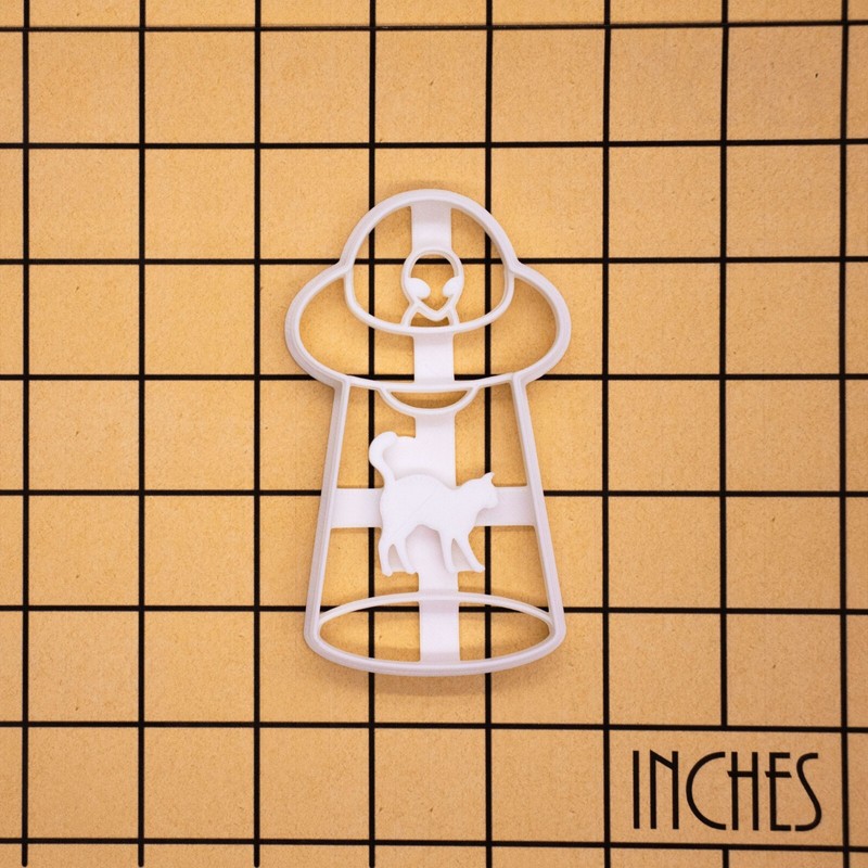 UFO Cat Abduction Cookie Cutter - alien spaceship abduct Halloween pet treats gallery