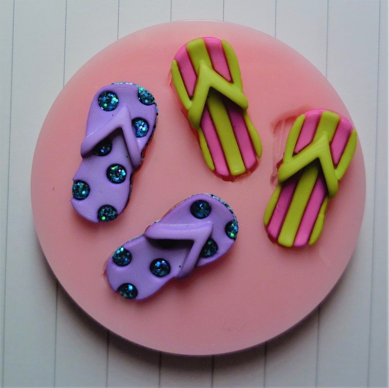 Silicone Flip Flops Mold For Cake Topper Chocolate Clay Etc.