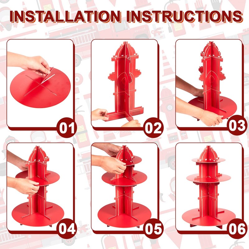 Fire Hydrant Cupcake Holder 2 Pieces 3 Tier Fire Hydrant Cupcake Stand Fighte... gallery