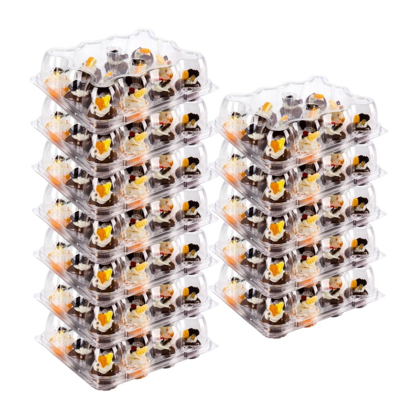 12 Count Mini Cupcake Containers 20 Pack Cupcake Holder with Detachable Tall …