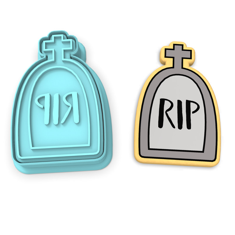 Tombstone Cookie Cutter & Stamp | Halloween Cemetery RIP Grave Graves Tomb #1