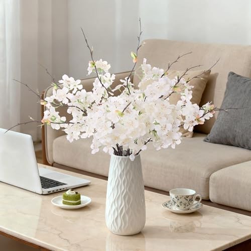 12 PCS Faux Cherry Blossom Branches Decor 18.11 Inch 12pcs-18.11 Inch White gallery
