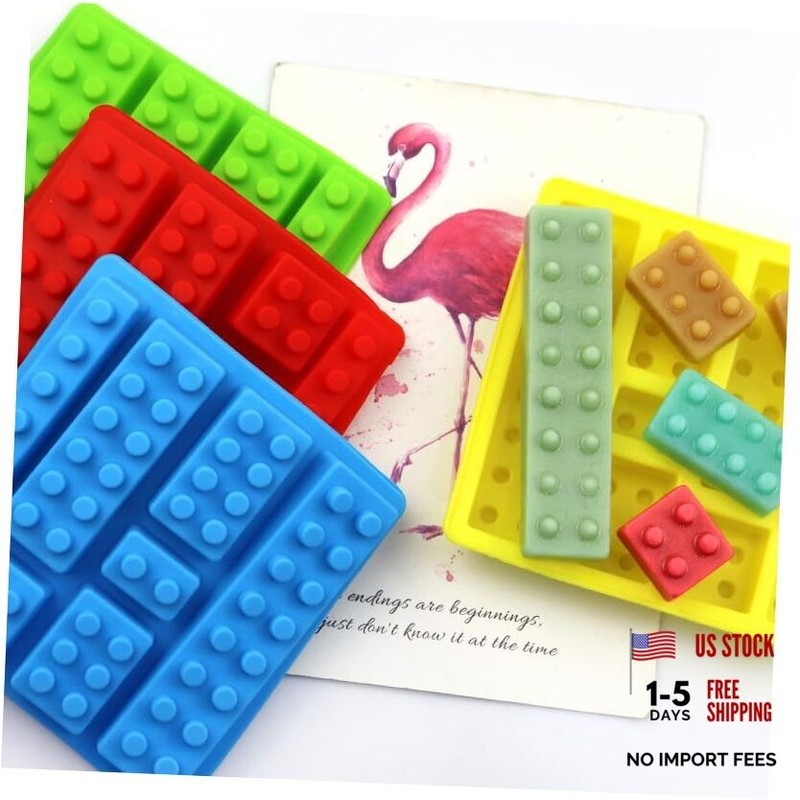 2 Pack, Cute Building Block Shaped Silicone Chocolate Candy Cake Mold