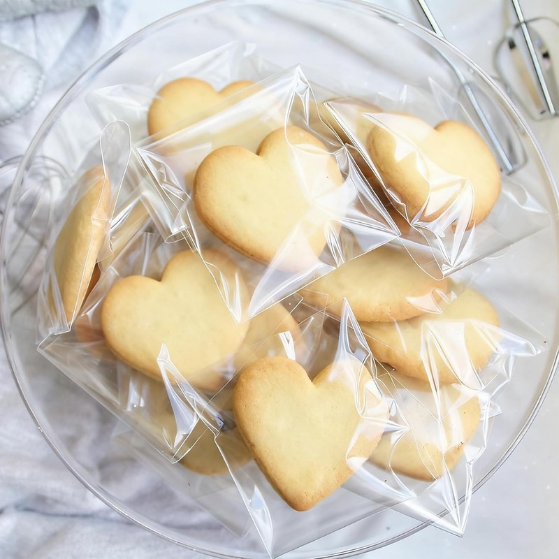 100x Clear Cellophane Plastic Bags Resealable Self-Sealing Candy Bags 4 Sizes gallery