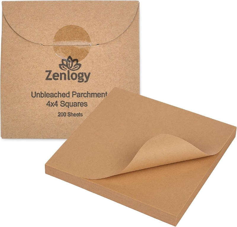 4×4 Small Parchment Paper Squares (200 sheets) – Unbleached,