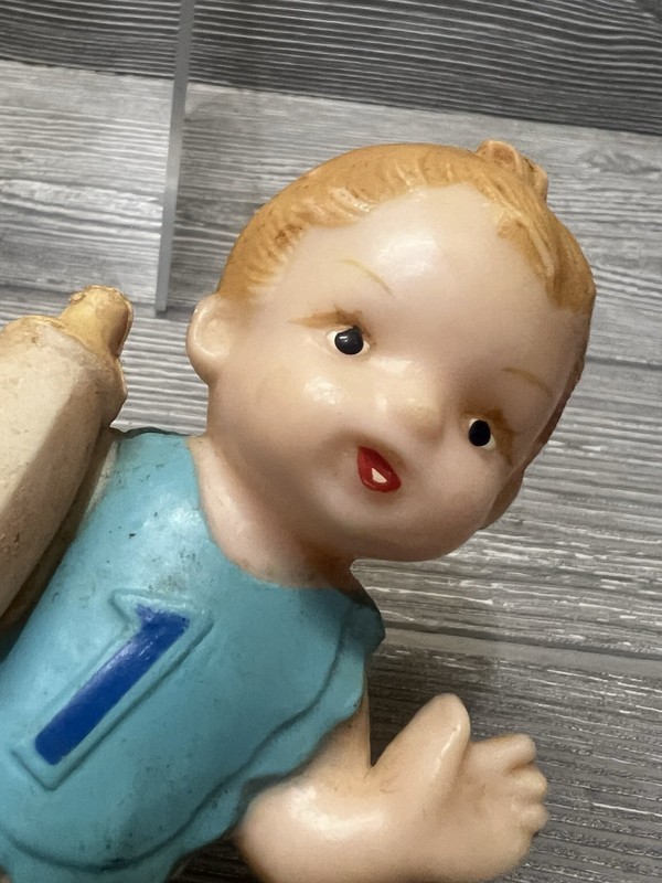 Baby’s First Birthday Hard Plastic Wilton Girl and Damaged Boy Vintage 1960s gallery