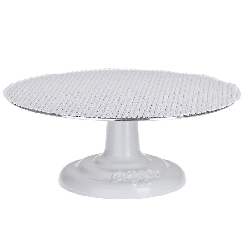 Revolving Cake Decorating Stand, Aluminum Turntable and Cast Iron Base with N…