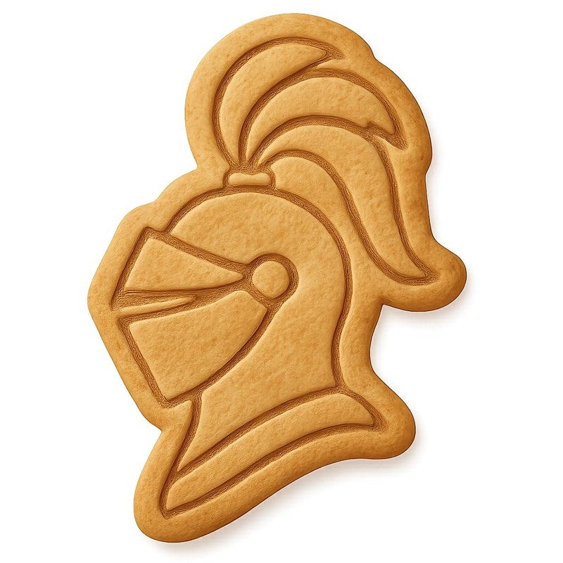 Feathered Crest Knight Helmet Cookie Cutter & Stamp, Fondant & Clay – 4×3.1