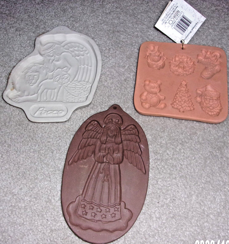 VINTAGE 3 90s COOKIE PRESSES LONGABERGER 93 COTTON 94 HARTSTONE ANGEL PEACE PRES