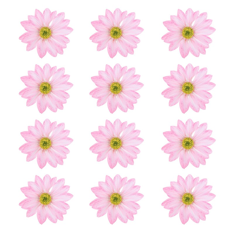 12 Pcs Artificial Daisies Flower Heads, Fake Chrysanthemum Heads, Light Pink