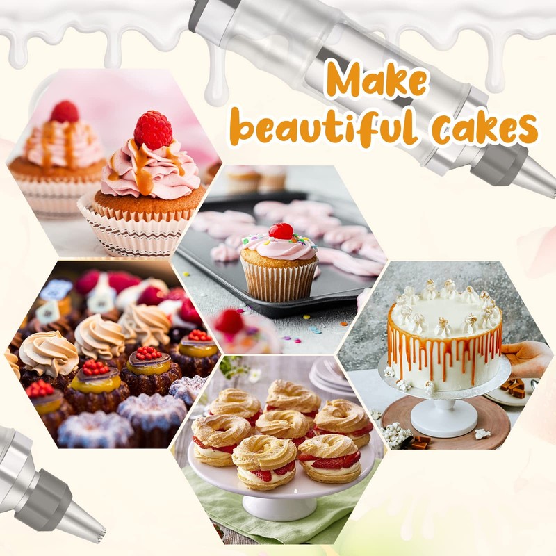 Dessert Decorating Syringe Set Frosting Piping Kit Stainless Steels Cake Deco... gallery