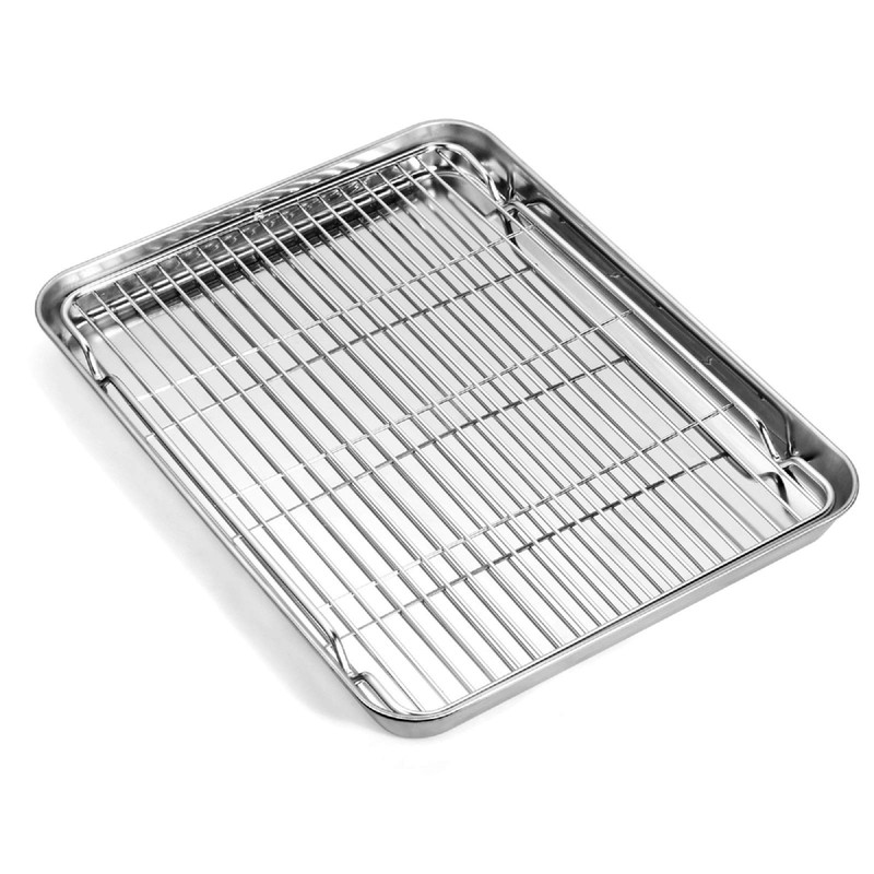 Baking Sheet with Wire Rack Set (1 Baking Pan + 1 Cooling Rack), 16 x 12 x 1 …