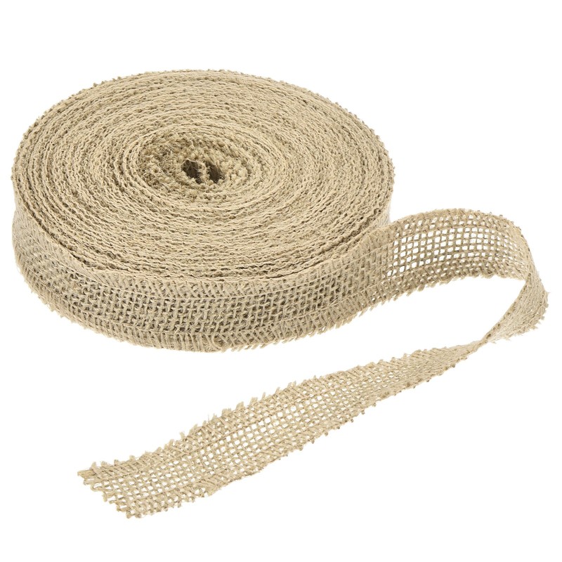 Burlap Ribbon, 1 Inch Wide Natural Jute Fabric Ribbon, 11 Yards