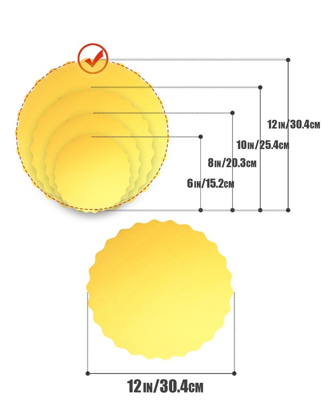 15 PCS 12 Inch Gold Wave Cake Boards Round Circles Rounds Base FoodGrade gallery