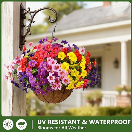 Artificial Fake Petunias Flowers for Outdoors - Spring & Summer - 6 Mix Color-1 gallery