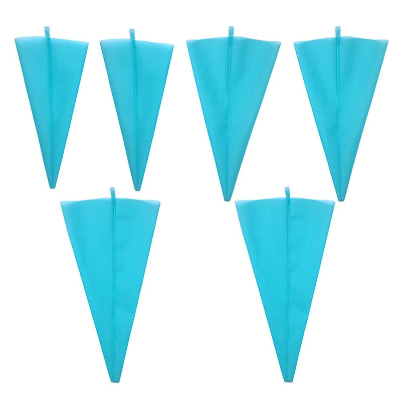 6 Pcs Reusable Silicone Pastry Bags Icing Piping Bags for Cupcake Decorating gallery