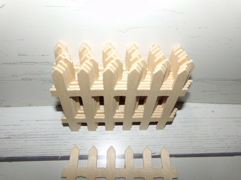 Dollhouse or Christmas Village Yard Wood Fence Sections gallery