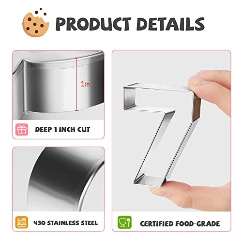 9PCS Number Cookie Cutters Set, Birthday Numbers 0-8(6 9PCS-Number（3 inches） gallery
