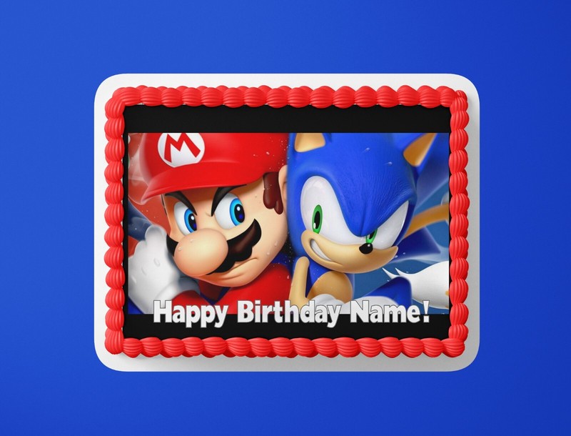 Mario Sonic Edible Cake Topper