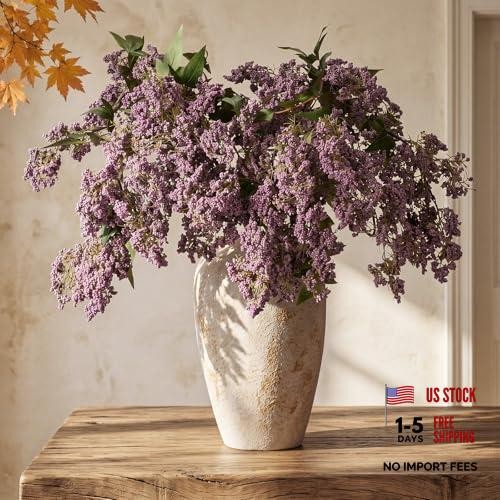 3 Pcs 43 Inch Berry Stem for Vase Fall Artificial Faux Sedum Berry Dusty Plum