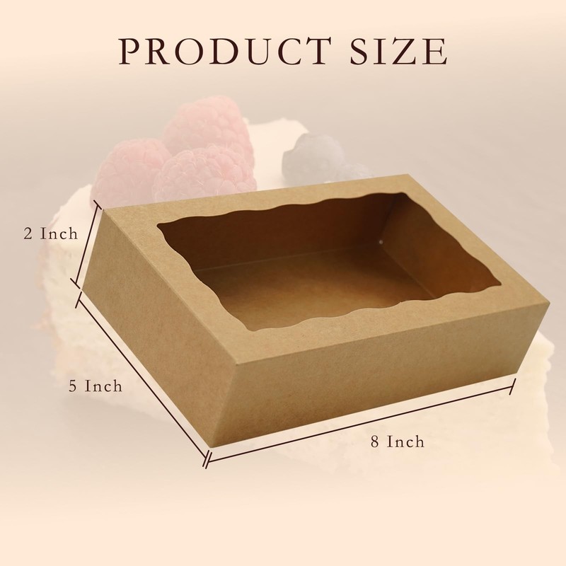 50pcs Cookie Boxes with Window 8x5x2 Inches Bakery Boxes Treat Box Dessert Bo... gallery