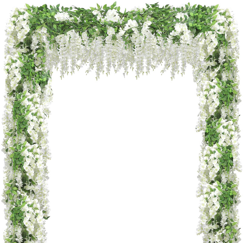 Sunnyelf Wisteria Artificial Flower Garland4Pcs Wisteria Hanging Flowers For