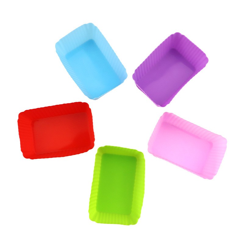 5pcs Rectangular Silicone Muffin Cup DIY Cake Mold Jelly Pudding Mold gallery