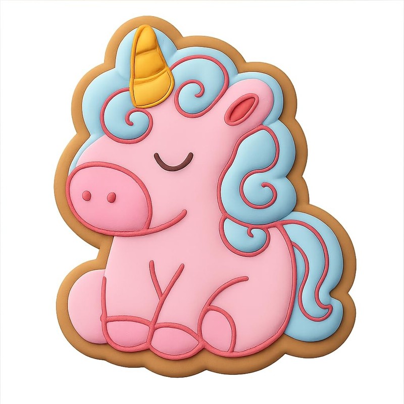 Dreamy Unicorn Plushy Cookie Cutter & Stamp - 3.2x4 gallery