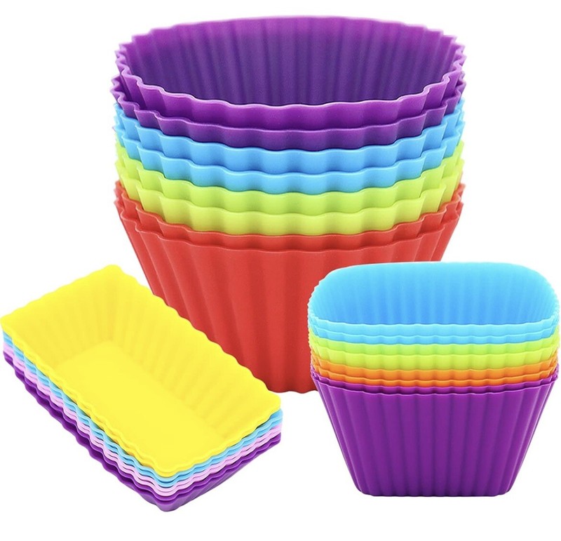 24-Multisize Silicone Muffin Cups for Lunch Box Dividers