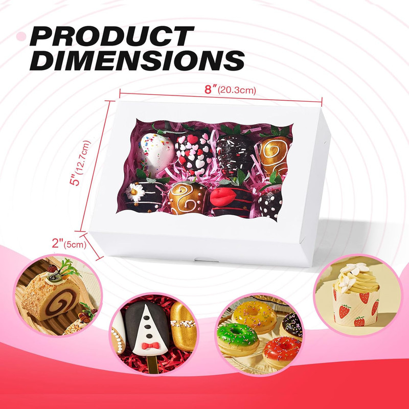 RomanticBaking 8x5x2 Inch 21PCS Cookies Boxes Chocolate Covered Strawberries Box gallery