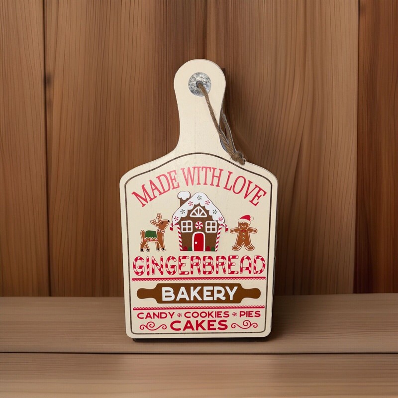 GINERBREAD BAKERY BOARD CANDY*COOKIES*PIES* CAKE Sign 9×15 – Super Cute!