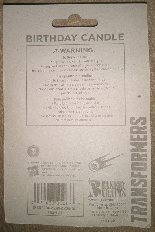Transformers Optimus Prime Birthday Candle 3 1/2" gallery