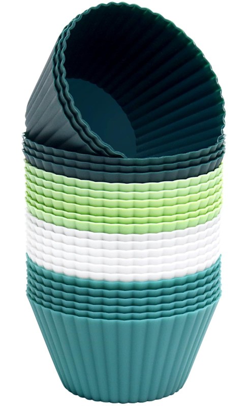 24 PCS 3.54 Inch Extra Large Silicone Muffin Cups, Reusable, Liners, Baking