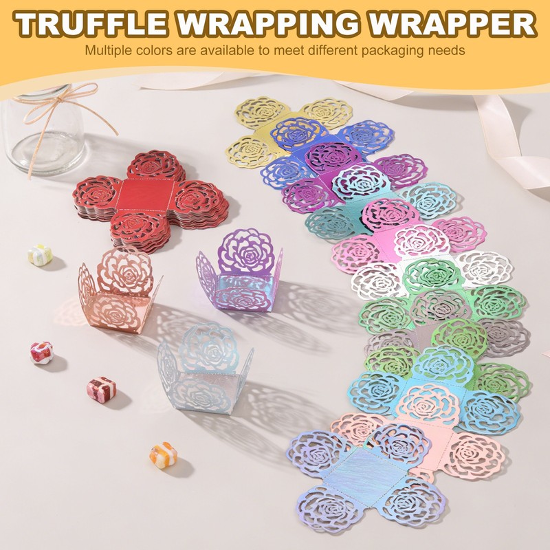 25PCS 4 Inch Truffle Wrappers for Wedding Birthday, Rose Gold gallery