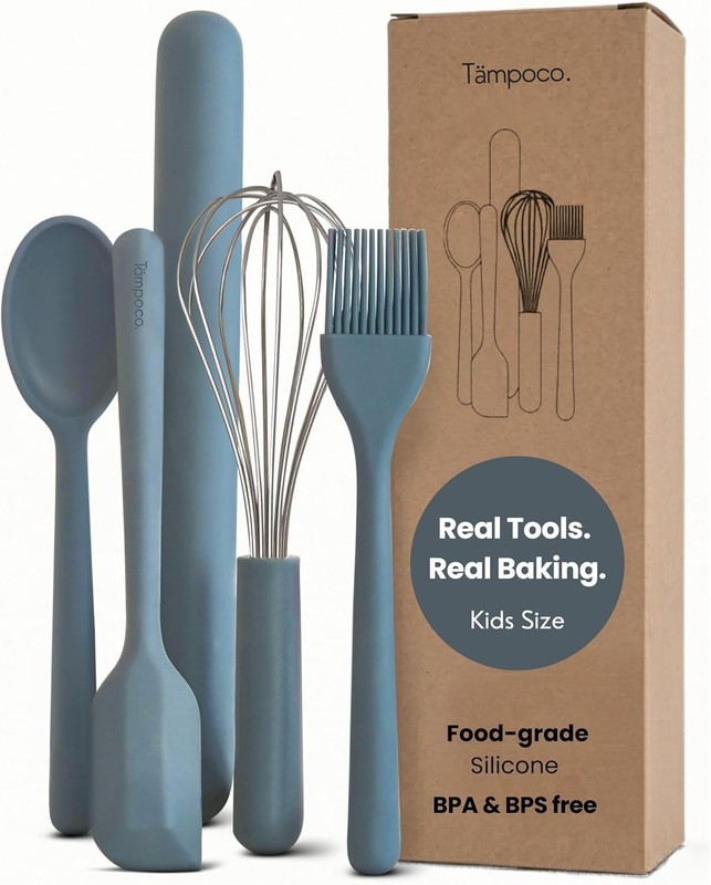 Kids Baking Set Food Safe Silicone Kitchen Tools Montessori Kitchen Utensils for